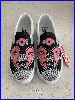 JG Custom Inked Two Faced Vans Shoes design Any Size