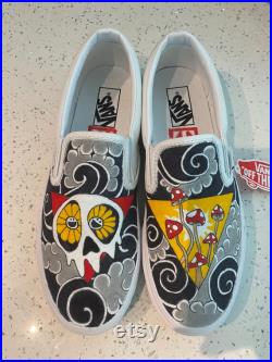 JG Custom Inked Vans Slip Ons Sneakers Tag You re It Design