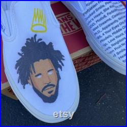 J Cole Custom Sneakers Vans Slip On Shoes