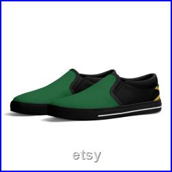 Jamaican Slip On Sneakers for Men and Women Custom Rastafarian Sneakers Rasta Slip On Shoes Rastafari Slip-In Shoes Jamaica Reggae Colors