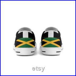 Jamaican Slip On Sneakers for Men and Women Custom Rastafarian Sneakers Rasta Slip On Shoes Rastafari Slip-In Shoes Jamaica Reggae Colors