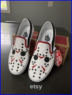 Jason Mask Vans, Custom Hand Painted Shoes