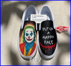 Joker Vans,Joker portrait,Joker painted shoes,Joker 2019,Put on a happy face,Joaquin Phoenix,Custom order,Joker inspired,Handpaintchicshoes