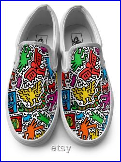 Keith Haring Slip on Custom Vans Brand Shoes