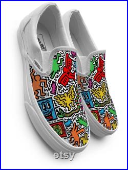 Keith Haring Slip on Custom Vans Brand Shoes
