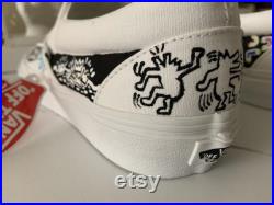 Keith Haring and Basquiat Slip-On Vans Custom Shoes