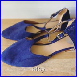 LACEY. Navy T-Bar women shoes suede flat sandals women flats Navy suede flats. Available in different colours