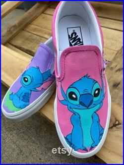 MADE TO ORDER, Stitch Painted Shoes, Vans hand painted shoes, adult