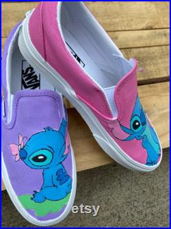 MADE TO ORDER, Stitch Painted Shoes, Vans hand painted shoes, adult