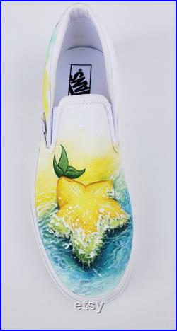MEN'S Kingdom Hearts Dearly Beloved Hand Painted Vans Slip On Shoes