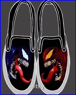 MEN S Venom V. Carnage Inspired Canvas Shoes, Venom Inspired, Carnage Inspired, Mens Shoes