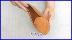 Made to Order Custom-fitted Leather Moccasins Leaf Style Handmade Barefoot Shoes Soft-Sole Unisex size 37-39 EU 6-8 US