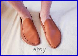 Made to Order Custom-fitted Leather Moccasins Leaf Style L Handmade Barefoot Shoes Soft-Sole Unisex size 40-44 EU 9-11 US
