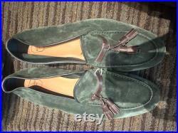 Malone Souliers Green Suede Loafers Alberto Size 43 NWOT