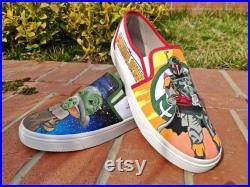 Mandalorian Canvas Shoes , Star Wars Canvas Shoes, Mandalorian Shoes, Star Wars Shoes, Boba Fett Shoes, Baby Yoda Shoes, Mandalorian Vans