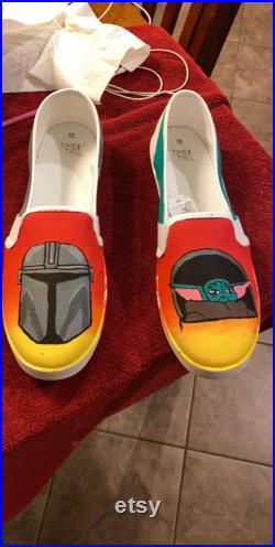 Mandalorian Hand Painted Shoes