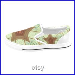 Men's Brown Star Slip-on Canvas Shoes