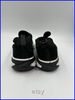 Men's Size 8, Black Slip-on Casual Sneakers with Thick White Sole