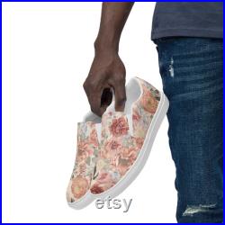 Men's floral slip on shoes, canvas shoes