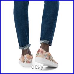 Men's floral slip on shoes, canvas shoes
