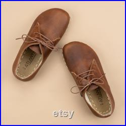 Mens Brown Oxfords, Leather Barefoot Oxfords, Wide Toe Box