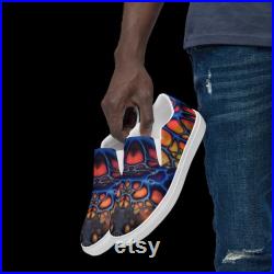 Mens Slip-On Canvas Shoes Multi Coloured Fluid Art