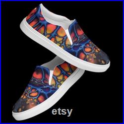 Mens Slip-On Canvas Shoes Multi Coloured Fluid Art