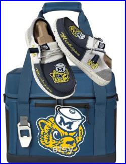 Michigan Bundle Custom Hey Dudes and Personalized RTIC Cooler Perfect for Wolverines Fans