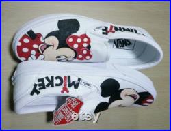 Mickey and Minnie shoes,Disney paint,Disney Vans,Disney Trip,Mickey Minnie Vans,Hand painted Mickey Minnie slip on,Gifts for Christmas
