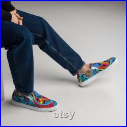 Modern and artistic men s slip-on canvas shoes