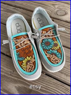 Name and Sunflowers Hey Dude shoes