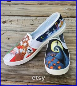 Nightmare Before Christmas Hand Painted Shoes, Custom shoes, Vans, Converse