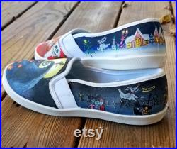 Nightmare Before Christmas Hand Painted Shoes, Custom shoes, Vans, Converse