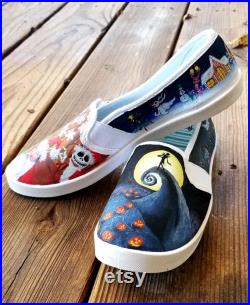 Nightmare Before Christmas Hand Painted Shoes, Custom shoes, Vans, Converse