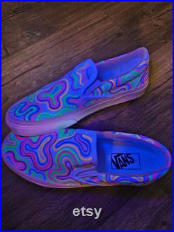 One Of A Kinda Hand Painted Vans (Blue Light Reactive)