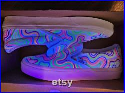 One Of A Kinda Hand Painted Vans (Blue Light Reactive)