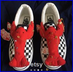 One of a kind Vans x Ty Rock Lobster Slip On checkerboard trainers uk size 4.5