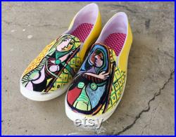 Pablo Picasso's Girl Before a Mirror Custom Hand-Painted Shoes Vans or Standard Fine Art Cubism