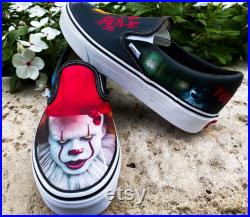 Pennywise IT Vans Custom Shoes Converse Nike Horror Scary Clown