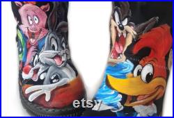 Personalized customization of shoes. To order. Custom shoes. Painting shoes. Cartoon customization. Toons. Looney Tunes