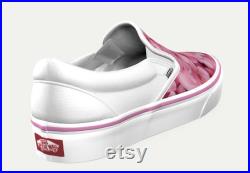 Pink Impatiens Floral Authentic Vans Slip-on Shoes