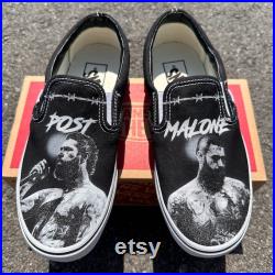 Post Malone Custom Slip On Vans Shoes Live Concert