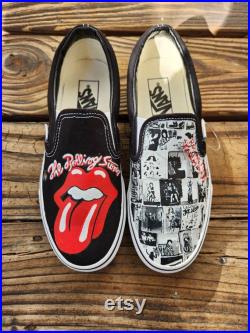 Rolling Stones Custom Hand Painted Shoes Vans