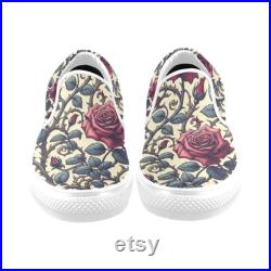 Romantic Roses Slip-on Canvas Women's Shoes