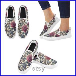 Romantic Roses Slip-on Canvas Women's Shoes