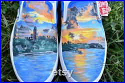 Scenic Custom Hand-Painted Shoes Standard or Vans Ocean Sea Beach Outdoors Nature