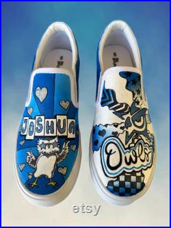 School Spirit Shoes Hand painted, custom kicks. Shoes made to order- Slip-on style sneakers. Artwork ONLY on Top Panels.