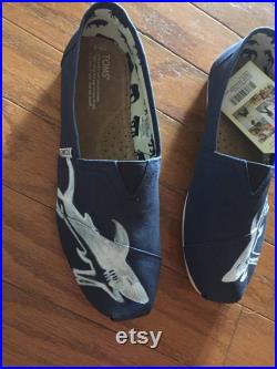 Shark Custom Painted Shoes