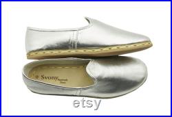 Silver Leather Men Shoes Turkish Shoes Custom Shoes Wedding Shoes Vintage Shoes Men Dress Shoes