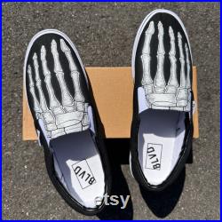 Skeleton Boney Feet Custom BLVD Slip On Shoes